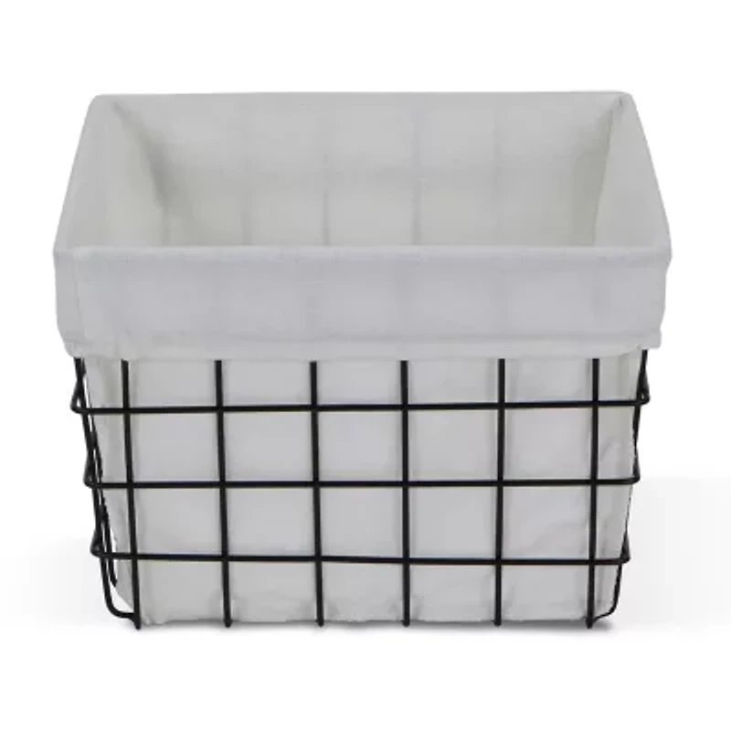Cheungs Lined Rectangular Metal Basket