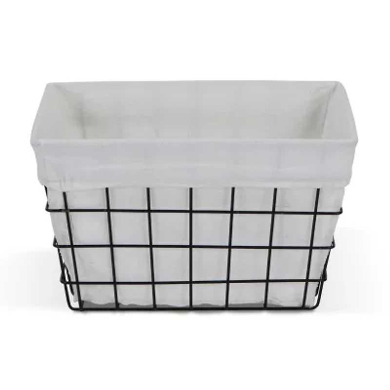 Cheungs Lined Rectangular Metal Basket