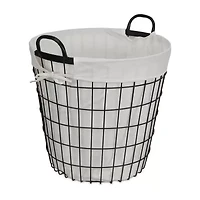 Cheungs Lined Metal Wire Laundry Basket