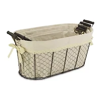 Cheungs Set Of 4 Lined Oval Wire Basket