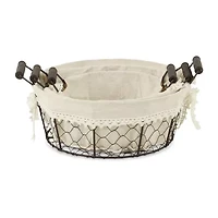Cheungs Set Of 3 Lined Round Wire Baskets