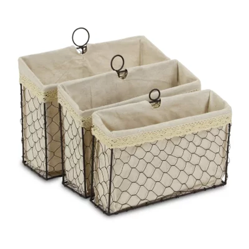 Cheungs Set Of 3 Lined Wire Organizer