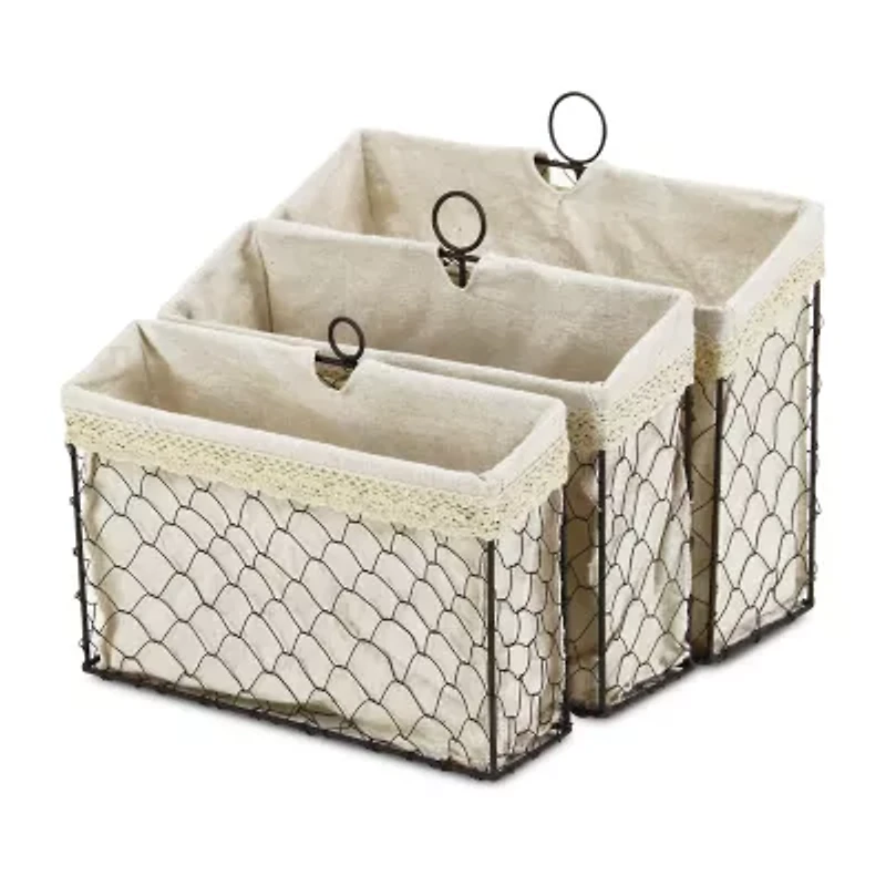 Cheungs Set Of 3 Lined Wire Organizer