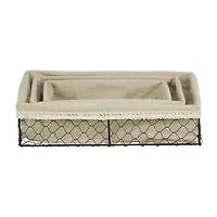 Cheungs Set Of 3 Lined Rectangular Wire Tray