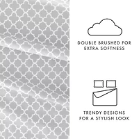 Casual Comfort™ Premium Ultra Soft Quatrefoil Pattern Microfiber Wrinkle Free Sheet Set