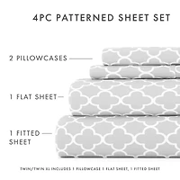 Casual Comfort™ Premium Ultra Soft Quatrefoil Pattern Microfiber Wrinkle Free Sheet Set