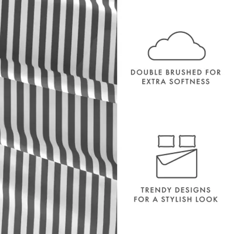 Casual Comfort™ Premium Ultra Soft Ribbon Pattern Microfiber Wrinkle Free Sheet Set