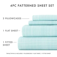 Casual Comfort™ Premium Ultra Soft Thatch Pattern Microfiber Wrinkle Free Sheet Set