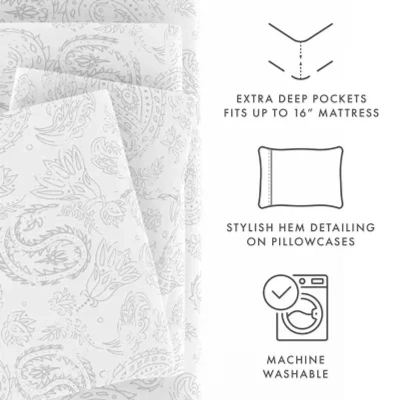 Casual Comfort™ Premium Ultra Soft Coarse Paisley Pattern Sheet Set