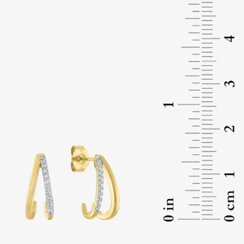 Diamond Addiction (G-H / Si2-I1) Womens 1/10 CT. T.W. Lab Grown White Diamond 10K Gold 14mm Hoop Earrings