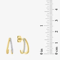 Diamond Addiction (G-H / Si2-I1) Womens 1/10 CT. T.W. Lab Grown White Diamond 10K Gold 14mm Hoop Earrings
