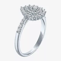 (G-H / Si2-I1) Womens 1/3 CT. T.W. Lab Grown Diamond 10K White Gold Pear Cluster Cocktail Ring