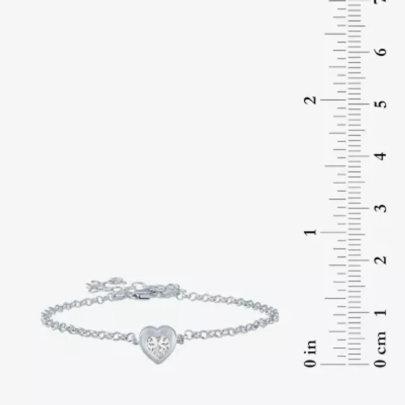 Diamond Addiction (G-H / Si2-I1) Womens 10K Gold 8 Inch Cable Heart Chain Bracelet