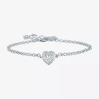 Diamond Addiction (G-H / Si2-I1) Womens 10K Gold 8 Inch Cable Heart Chain Bracelet