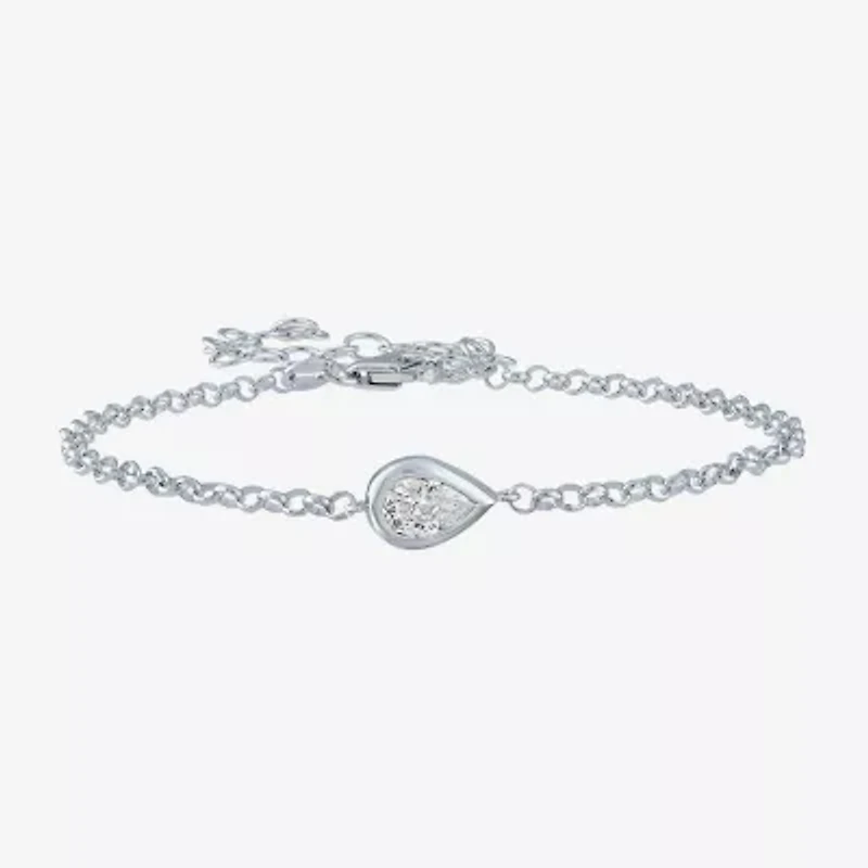 Diamond Addiction (G-H / Si2-I1) Womens 1/2 CT. T.W. Lab Grown White Diamond 10K Gold Pear Charm Bracelet