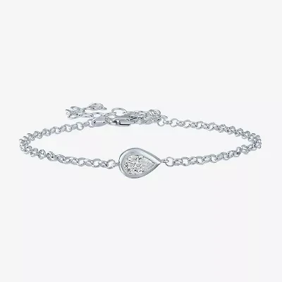 Diamond Addiction (G-H / Si2-I1) Womens 1/2 CT. T.W. Lab Grown White 10K Gold Pear Charm Bracelet