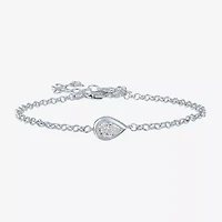 Diamond Addiction (G-H / Si2-I1) Womens 1/2 CT. T.W. Lab Grown White Diamond 10K Gold Pear Charm Bracelet