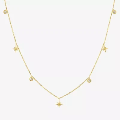 Diamond Addiction (G-H / Si2-I1) North Star Womens 1/10 CT. T.W. Lab Grown White 10K Gold 18 Inch Pendant Necklace