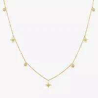 Diamond Addiction (G-H / Si2-I1) North Star Womens 1/10 CT. T.W. Lab Grown White 10K Gold 18 Inch Pendant Necklace