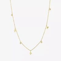 Diamond Addiction (G-H / Si2-I1) North Star Womens 1/10 CT. T.W. Lab Grown White 10K Gold 18 Inch Pendant Necklace