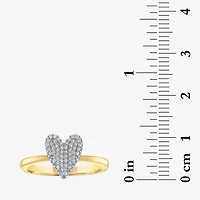 Diamond Addiction (G-H / Si2-I1) Womens 1/6 CT. T.W. Lab Grown White 14K Gold Over Silver Sterling Heart Cocktail Ring