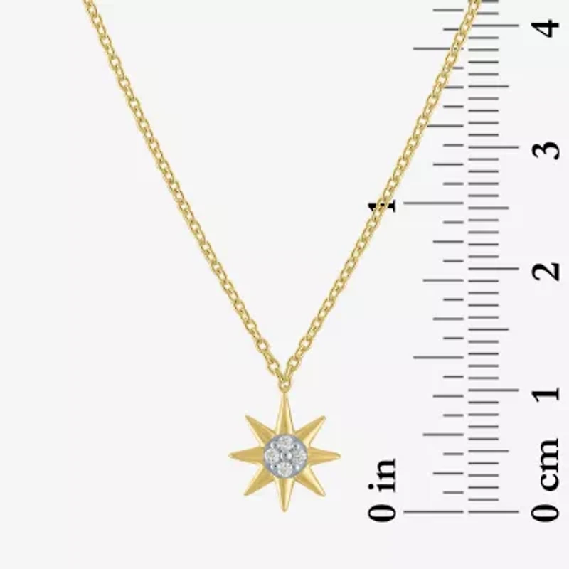 Diamond Addiction North Star (G-H / Si2-I1) Womens Diamond Accent Lab Grown White Diamond 14K Gold Over Silver Star 2-pc. Jewelry Set