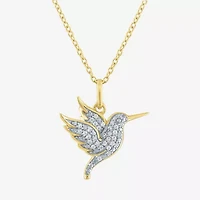 Hummingbird (G-H / Si2-I1) Womens 1/10 CT. T.W. Lab Grown White Diamond 14K Gold Over Silver Sterling Silver 18 Inch Pendant Necklace