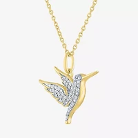 Hummingbird (G-H / Si2-I1) Womens 1/10 CT. T.W. Lab Grown White Diamond 14K Gold Over Silver Sterling Silver 18 Inch Pendant Necklace