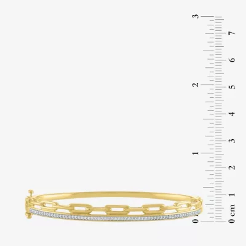 (G-H / Si2-I1) Womens 1/4 CT. T.W. Lab Grown White Diamond 14K Gold Over Silver Sterling Silver Bangle Bracelet