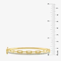 (G-H / Si2-I1) Womens 1/4 CT. T.W. Lab Grown White Diamond 14K Gold Over Silver Sterling Silver Bangle Bracelet