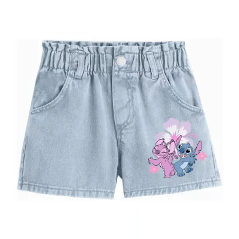 Disney Collection Little & Big Kid Girls Lilo Stitch Denim Short