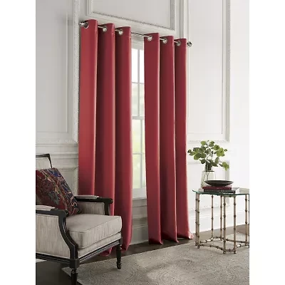 Broadhaven Seville Solid Grommet Top Light-Filtering Single Curtain Panel