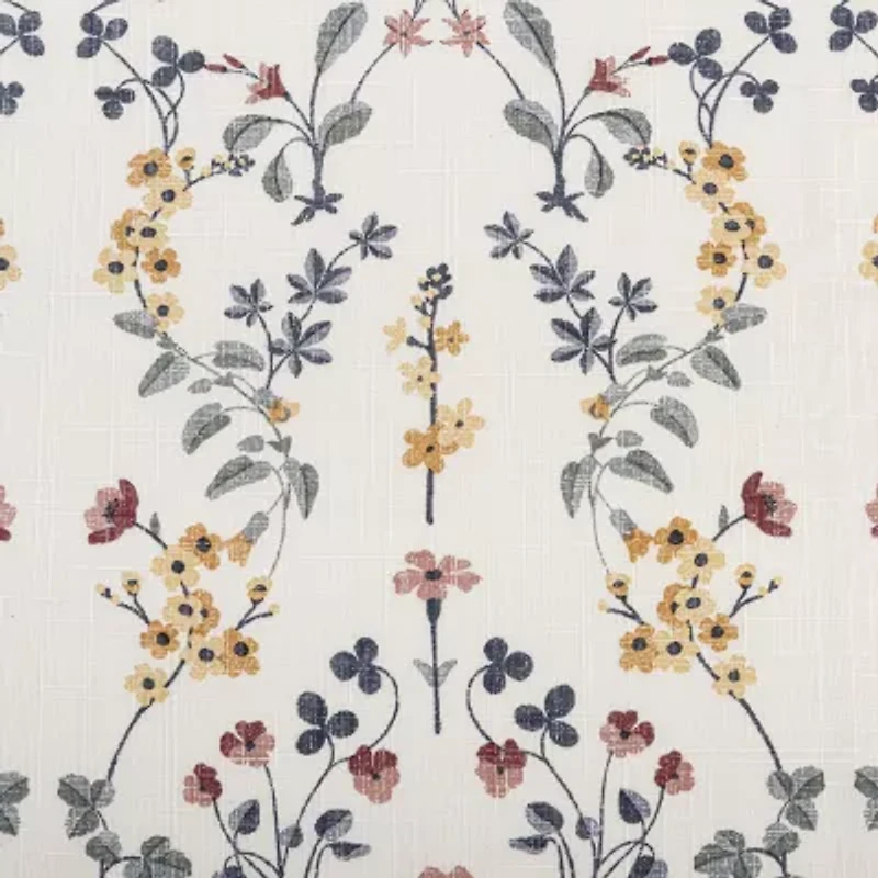 Fieldcrest Arden Vine Floral Print Grommet Top Sheer Single Curtain Panel