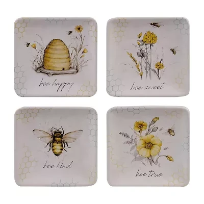 Certified International Bee Sweet 4-pc. Earthenware Appetizer Plate