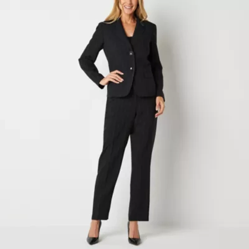 Black Label by Evan-Picone Pinstripe Womens Straight Mid Rise Trouser