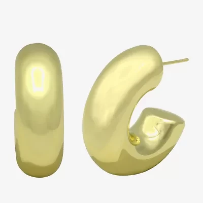 Bubble Womens 14K Gold Over Brass 30mm Round Hoop Earrings