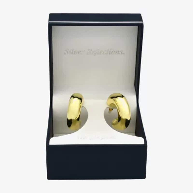 Bubble Womens 14K Gold Over Brass 30mm Round Hoop Earrings