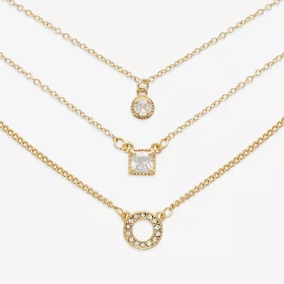 Mixit Womens Cubic Zirconia 3-pc. Necklace Set