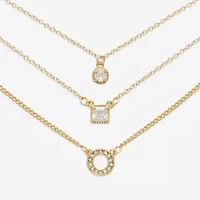 Mixit Womens Cubic Zirconia 3-pc. Necklace Set