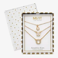 Mixit Womens Cubic Zirconia 3-pc. Necklace Set