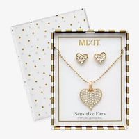 Mixit Womens Stainless Steel Heart Hypoallergenic 2-pc. Jewelry Set