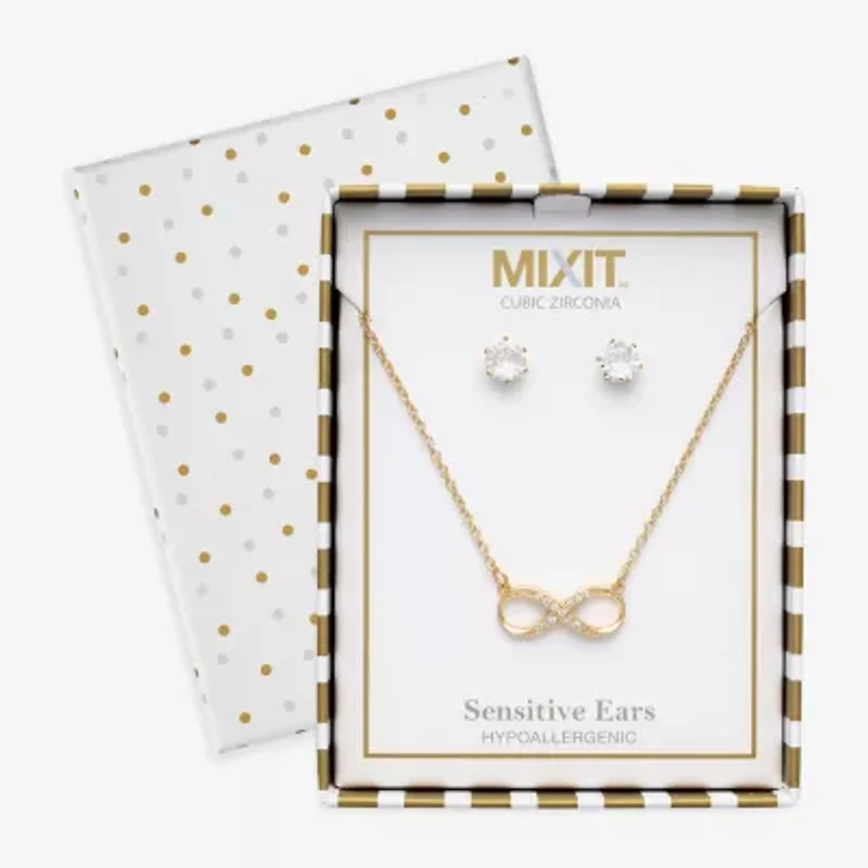 Mixit Womens Stainless Steel Infinity Hypoallergenic 2-pc. Jewelry Set