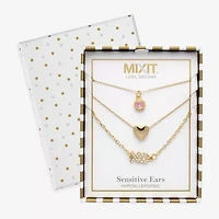 Mixit Womens Cubic Zirconia Heart Hypoallergenic 3-pc. Necklace Set