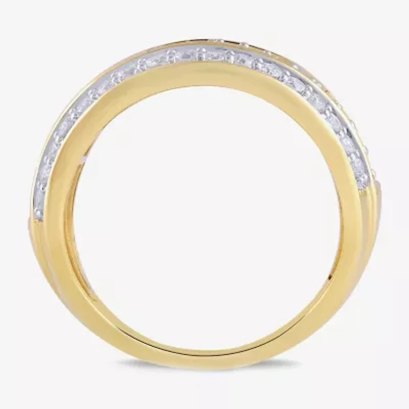 Womens CT. T.W. Lab Grown White Diamond 10K Gold Cocktail Ring