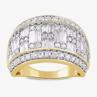 Womens CT. T.W. Lab Grown White Diamond 10K Gold Cocktail Ring