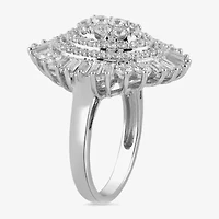 Womens CT. T.W. Lab Grown White Diamond 10K Gold Cluster Cocktail Ring