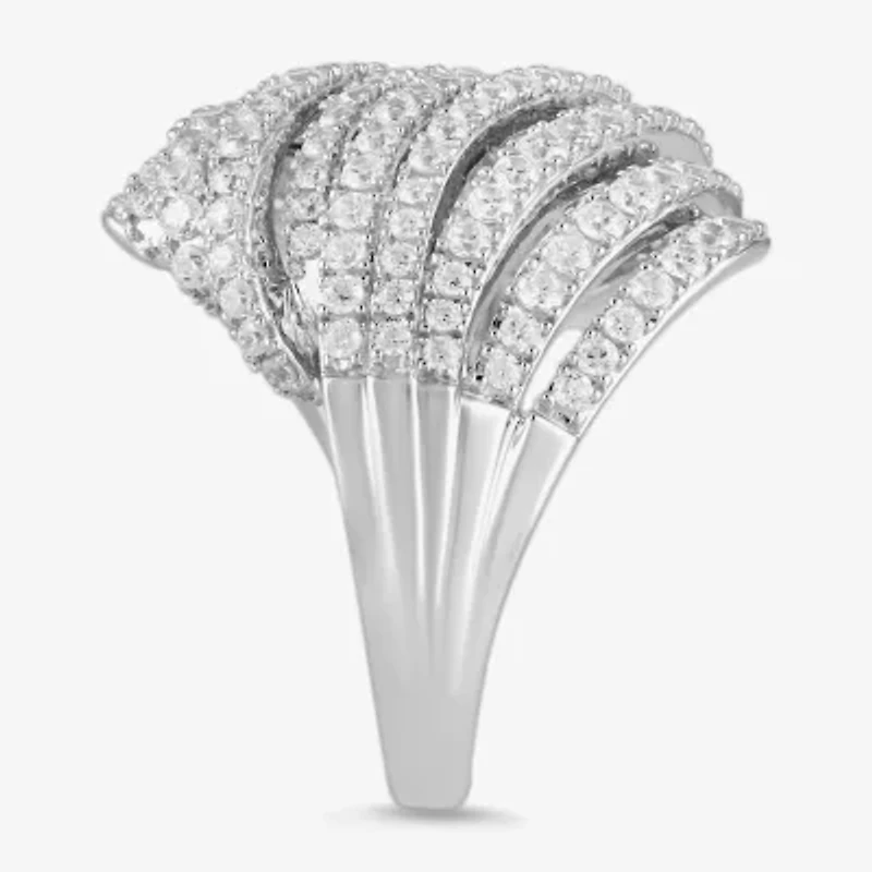 Womens CT. T.W. Lab Grown White Diamond 10K Gold Cluster Cocktail Ring