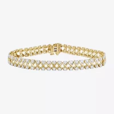 Womens CT. T.W. Lab Grown White Diamond 10K Gold Tennis Bracelet