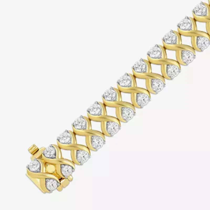 Womens CT. T.W. Lab Grown White Diamond 10K Gold Tennis Bracelet