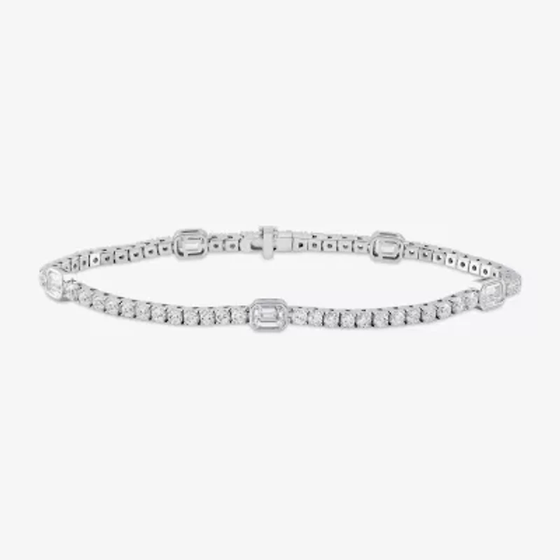 Womens CT. T.W. Lab Grown White Diamond 10K White Gold Tennis Bracelet